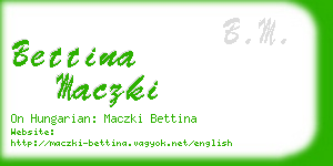 bettina maczki business card